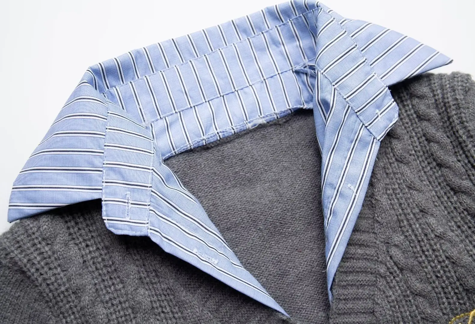 Women's Dark Blue Knitted Cardigan Sweater Autumn Wear — feature 7