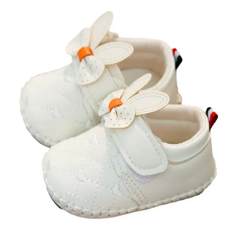 White Bunny Bow Baby Shoes 0-1 Year Old