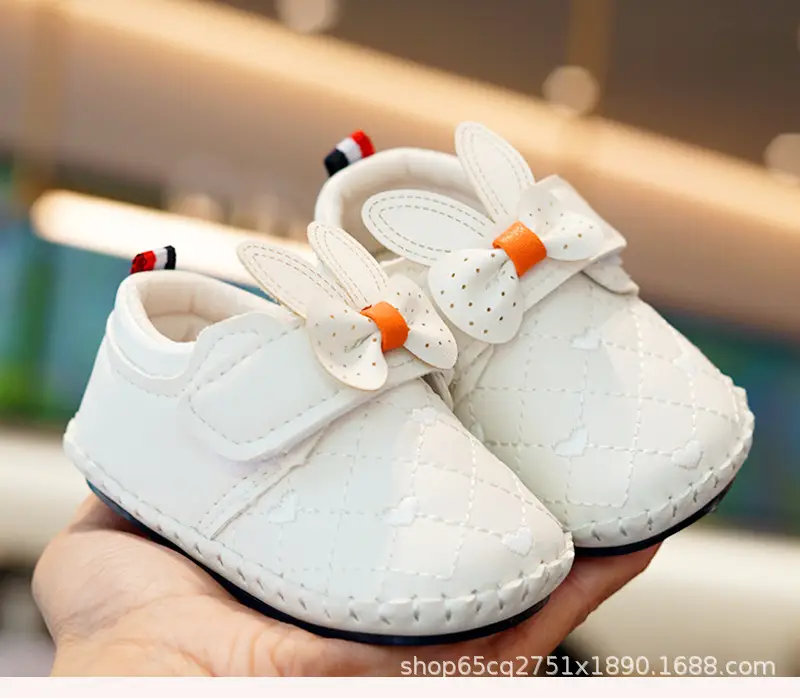 White Bunny Bow Baby Shoes 0-1 Year Old — feature 4