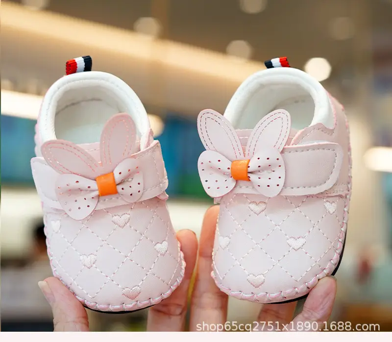 White Bunny Bow Baby Shoes 0-1 Year Old — feature 5
