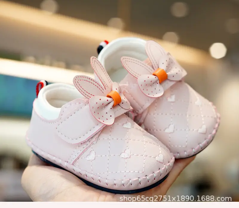 White Bunny Bow Baby Shoes 0-1 Year Old — feature 6