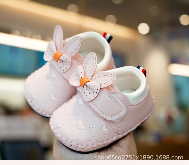 White Bunny Bow Baby Shoes 0-1 Year Old — feature 7