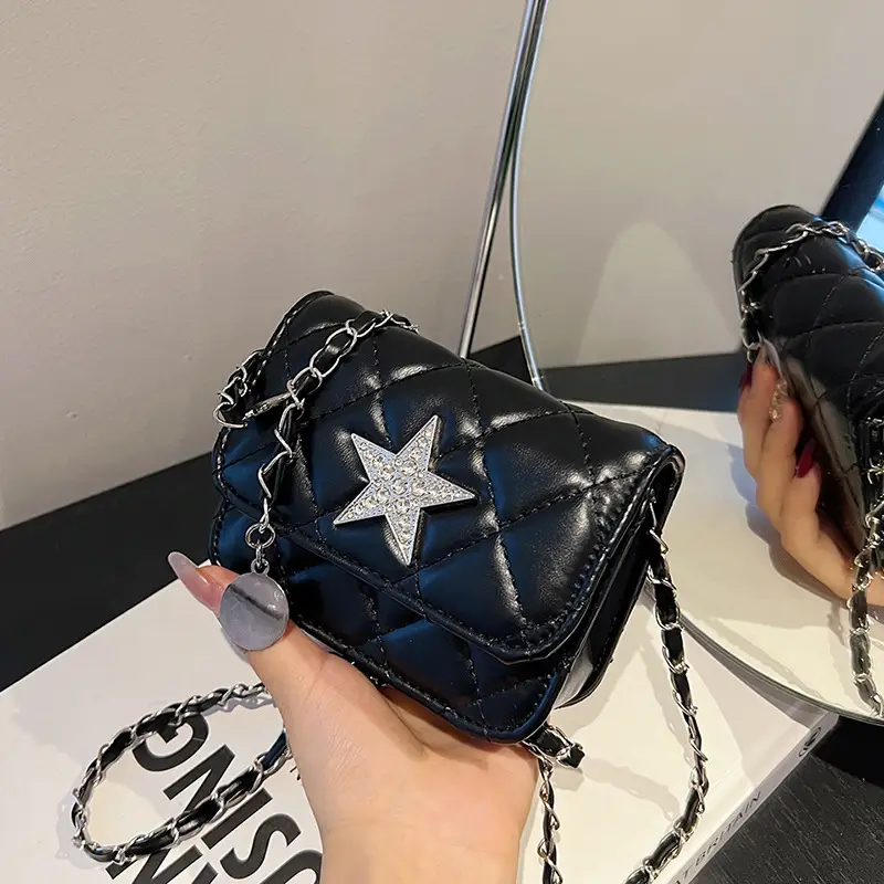 Mini Rhomboid Chain Bag with Star Diamond Design - Image 5