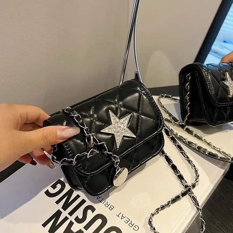 Mini Rhomboid Chain Bag with Star Diamond Design - Image 6