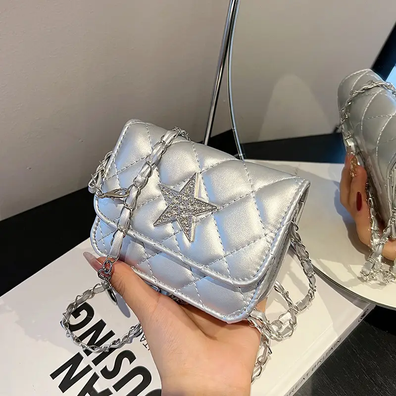 Mini Rhomboid Chain Bag with Star Diamond Design - Image 7