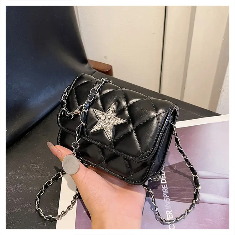 Mini Rhomboid Chain Bag with Star Diamond Design — feature 26