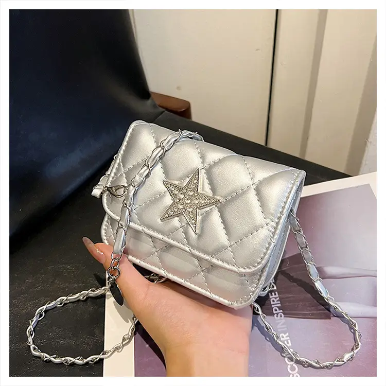 Mini Rhomboid Chain Bag with Star Diamond Design — feature 28