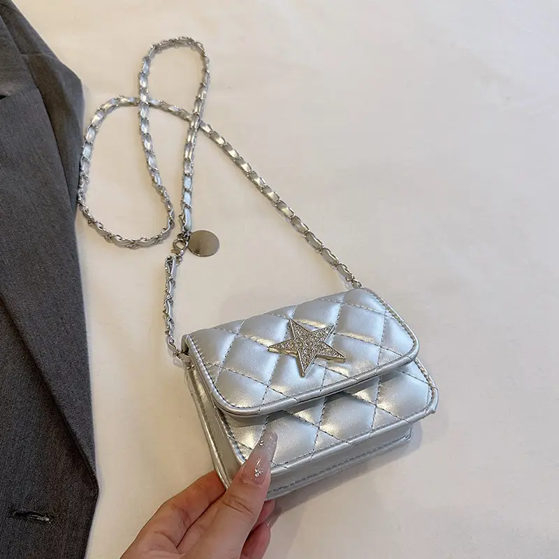 Mini Rhomboid Chain Bag with Star Diamond Design - Image 2