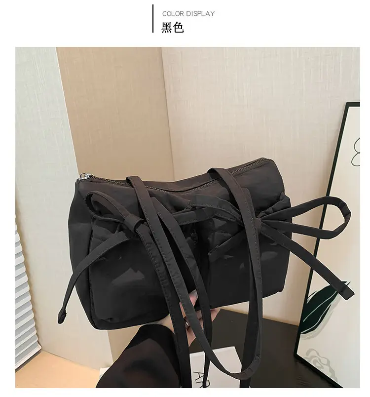 Pink Bow Shoulder Bag for Women Large Capacity Casual Commuter — feature 11