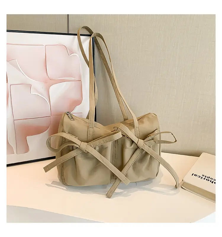 Pink Bow Shoulder Bag for Women Large Capacity Casual Commuter — feature 18