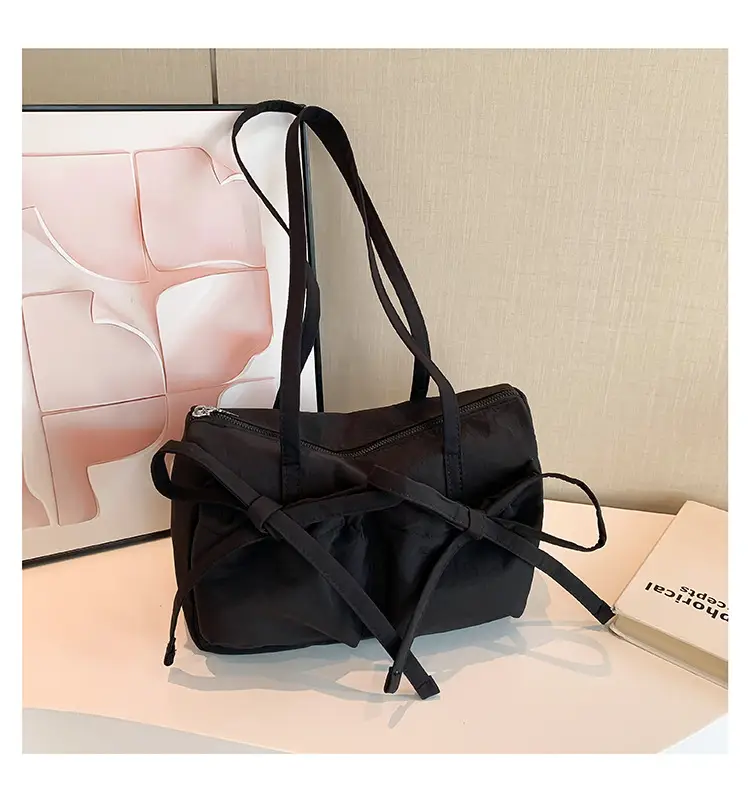 Pink Bow Shoulder Bag for Women Large Capacity Casual Commuter — feature 20