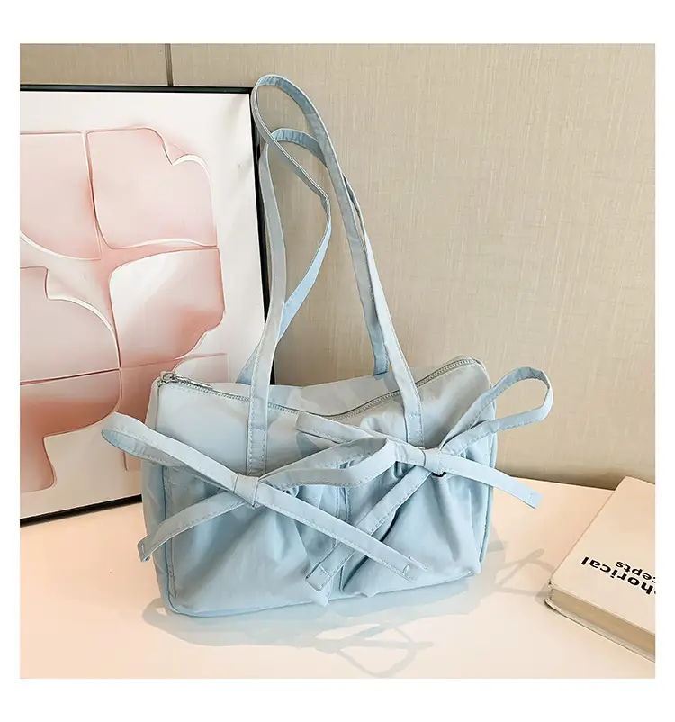 Pink Bow Shoulder Bag for Women Large Capacity Casual Commuter — feature 21