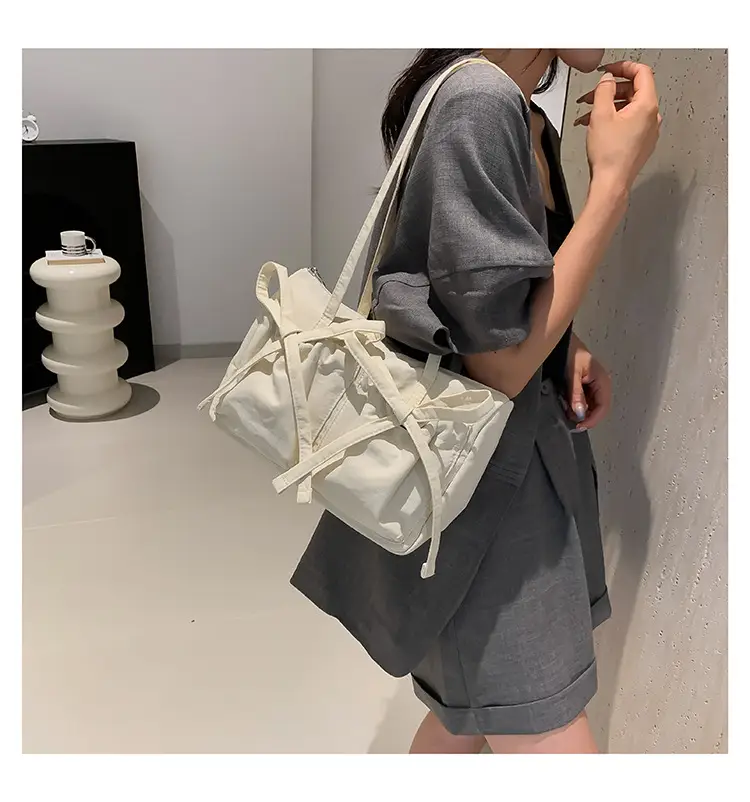 Pink Bow Shoulder Bag for Women Large Capacity Casual Commuter — feature 22