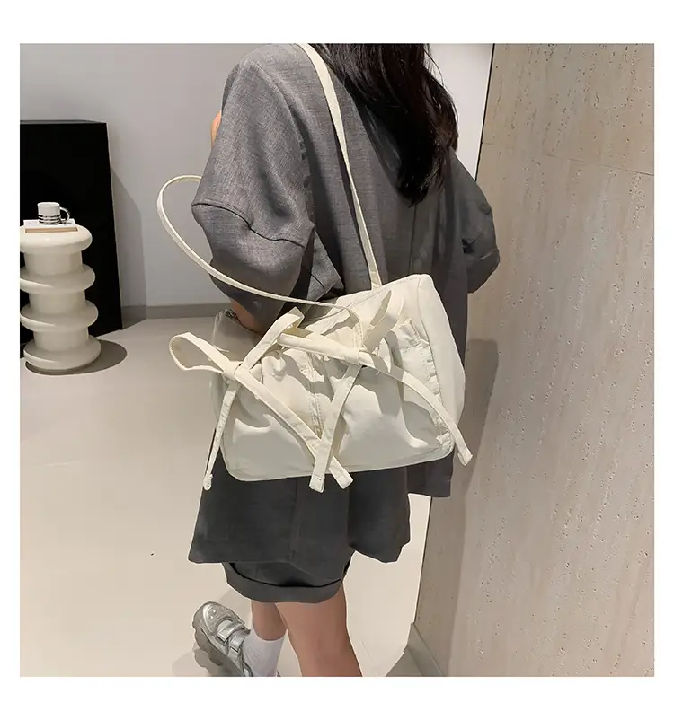 Pink Bow Shoulder Bag for Women Large Capacity Casual Commuter — feature 25