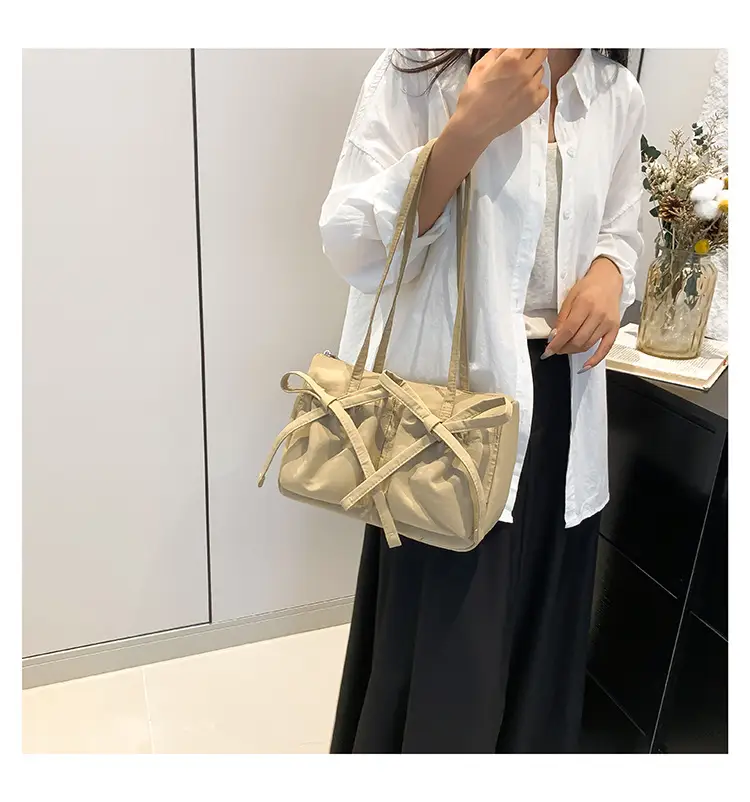 Pink Bow Shoulder Bag for Women Large Capacity Casual Commuter — feature 31