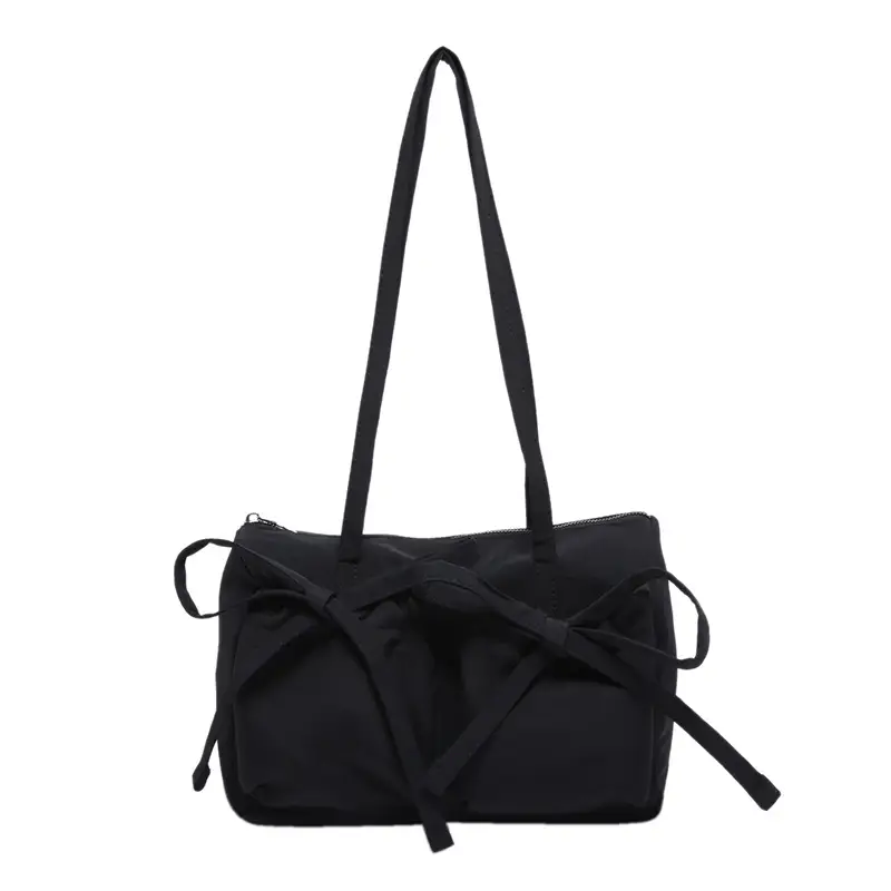 Pink Bow Shoulder Bag for Women Large Capacity Casual Commuter - Image 2
