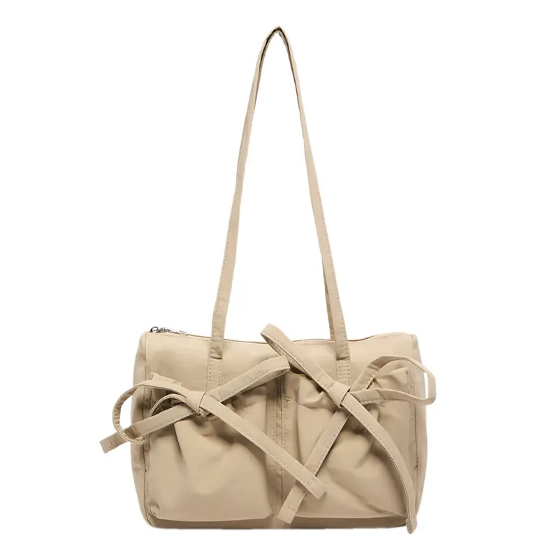 Pink Bow Shoulder Bag for Women Large Capacity Casual Commuter - Image 4