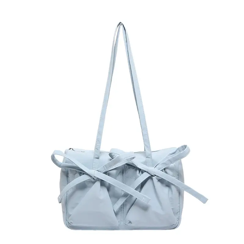 Pink Bow Shoulder Bag for Women Large Capacity Casual Commuter - Image 5