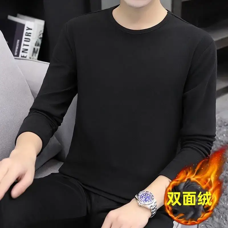 Men's Double-Sided Velvet Thermal Shirt White