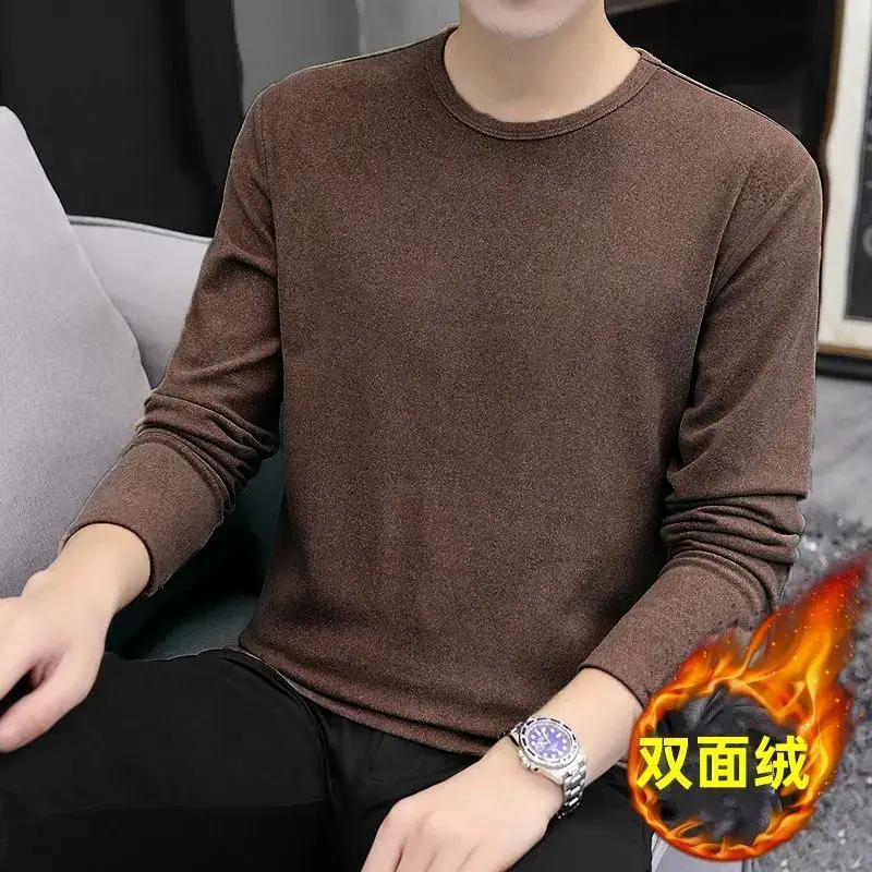 Men's Double-Sided Velvet Thermal Shirt White
