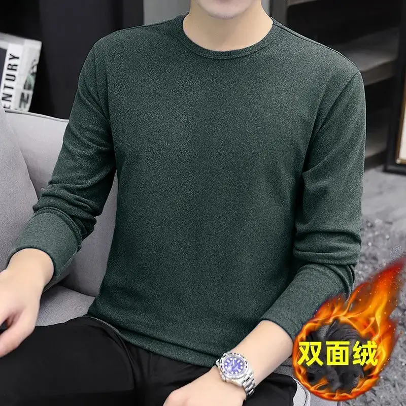 Men's Double-Sided Velvet Thermal Shirt White