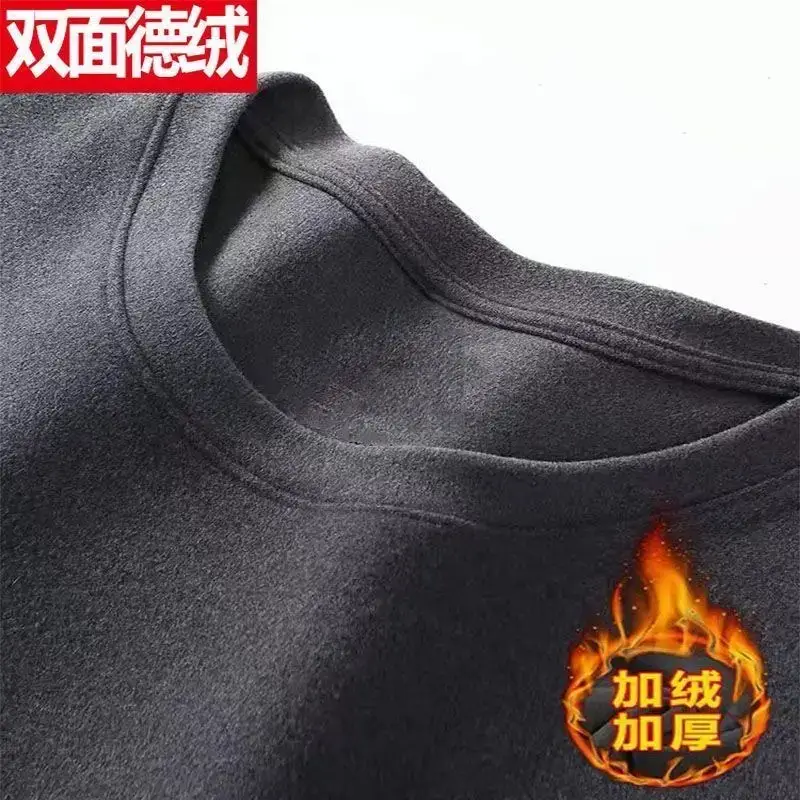 Men's Double-Sided Velvet Thermal Shirt White — feature 7