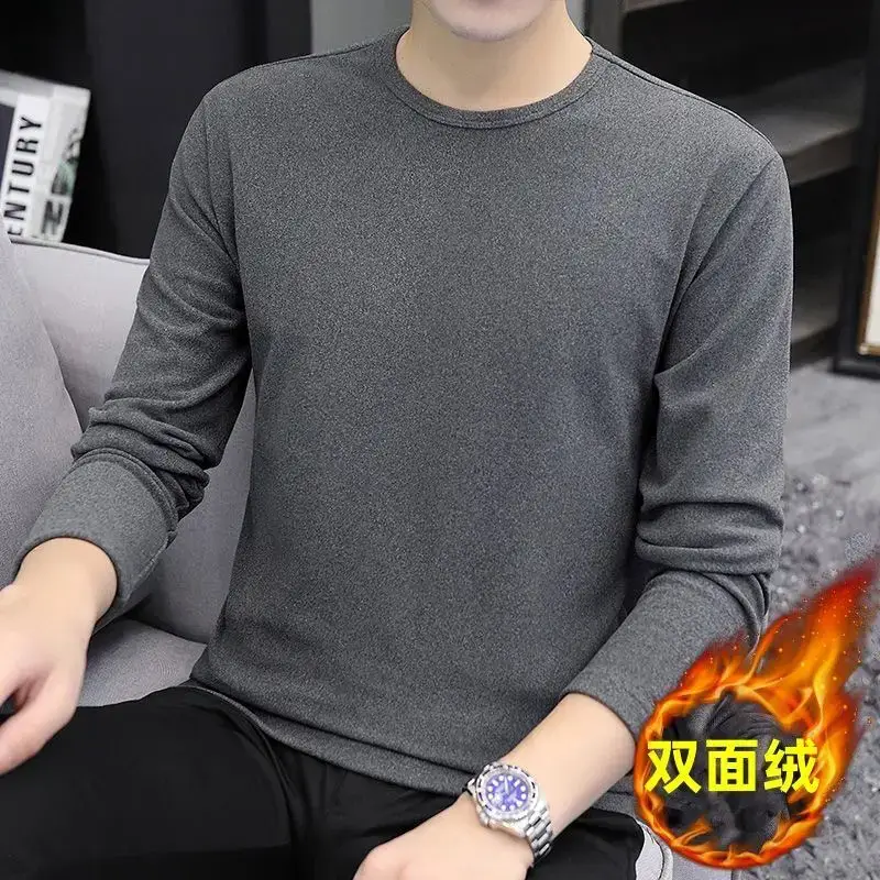 Men's Double-Sided Velvet Thermal Shirt White