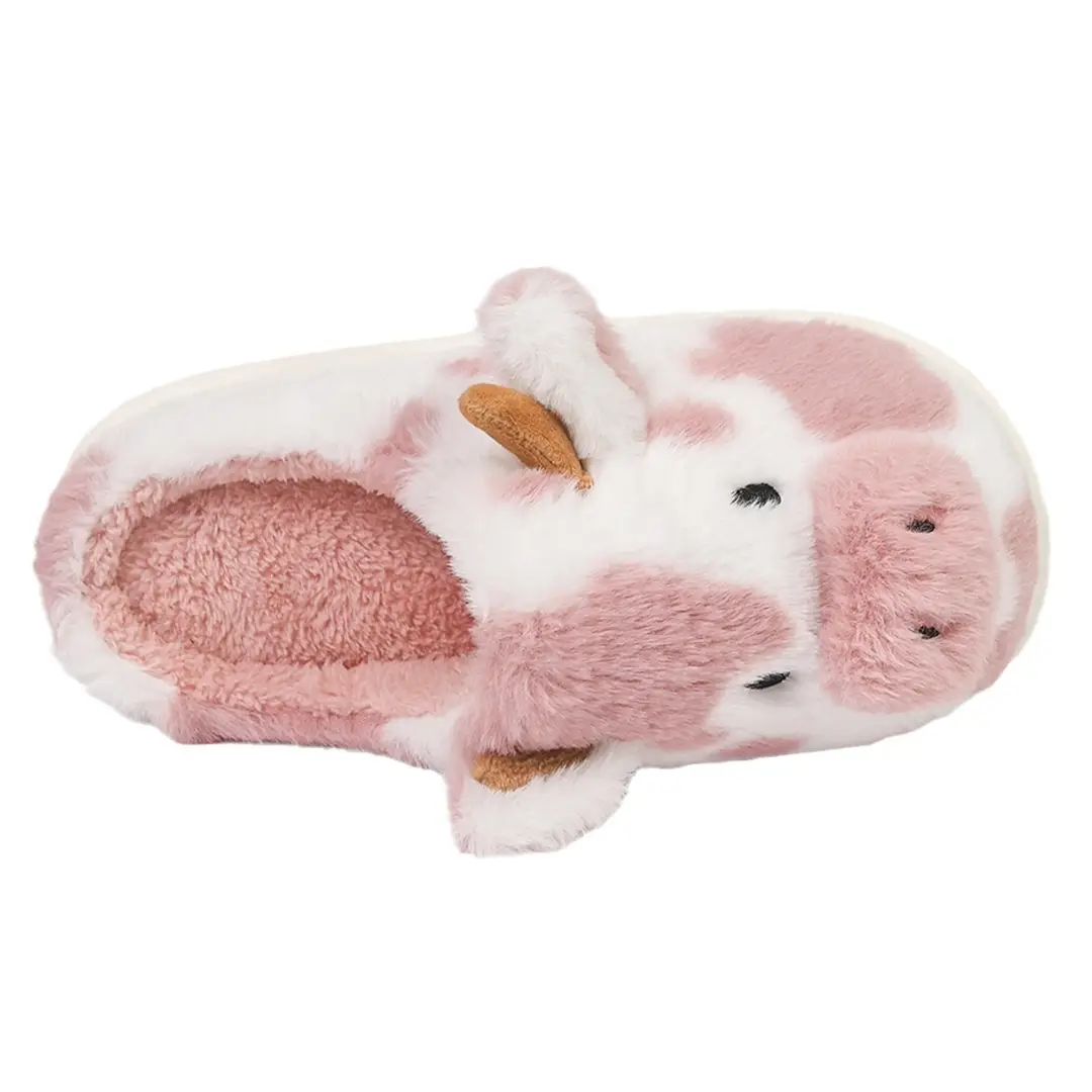New Cross-Border Style Spotted Cow Fur Slippers for Indoor Home Use, Cotton Slippers with Thick Plush Soles for Autumn and Winter - Image 8