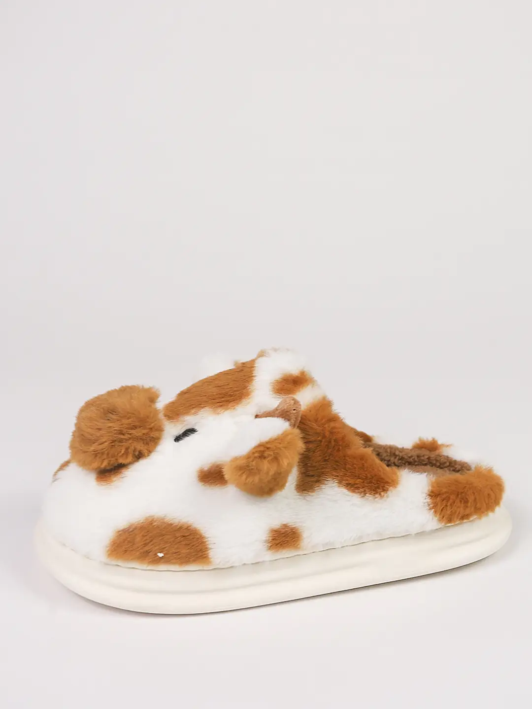 New Cross-Border Style Spotted Cow Fur Slippers for Indoor Home Use, Cotton Slippers with Thick Plush Soles for Autumn and Winter — feature 12