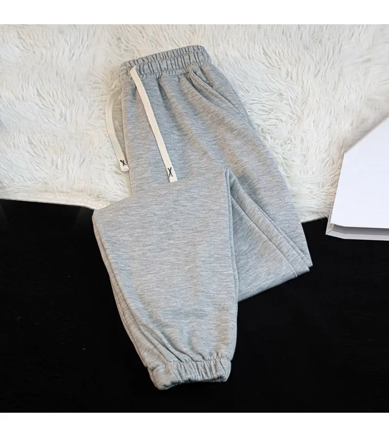 Boys Girls Slimming Joker Drape Pants Grey Spring Autumn 2024 — feature 16