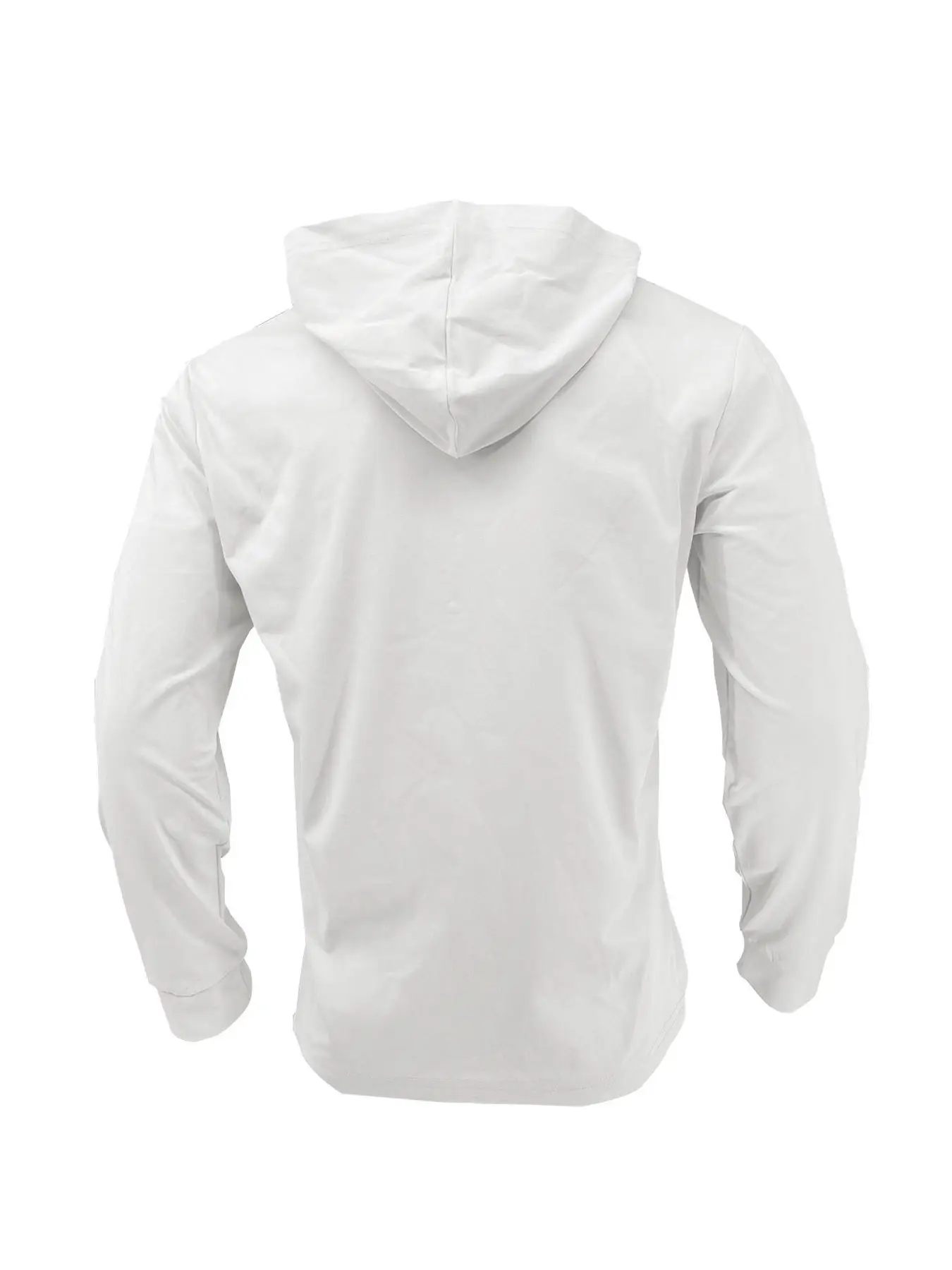Men's White Hooded Sweatshirt Long Sleeve Cotton — feature 13