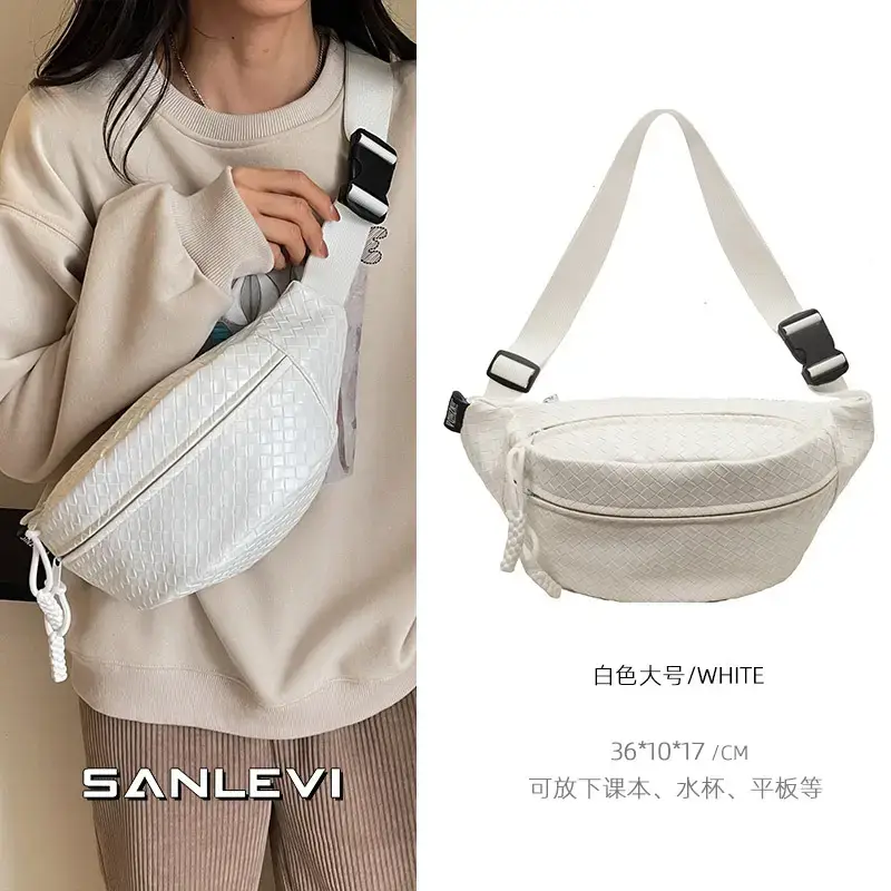 Men's Brown Crocodile Texture Crossbody Bag 34x175cm - Image 2