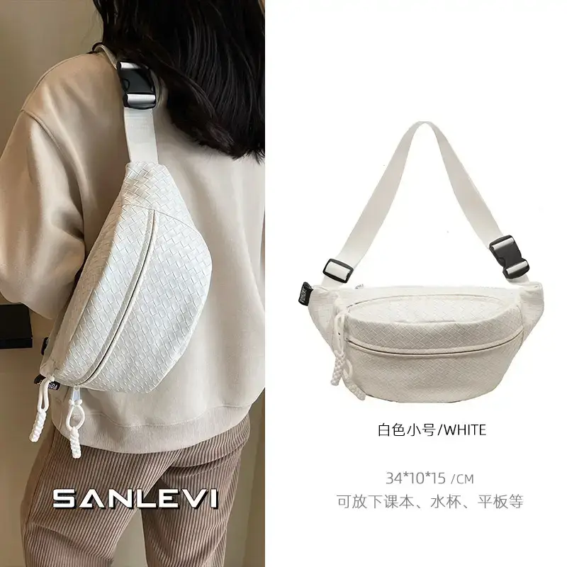 Men's Brown Crocodile Texture Crossbody Bag 34x175cm - Image 4