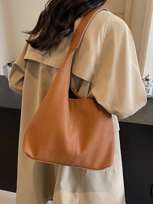Women Large Capacity Shoulder Bag Tan 2026 - Image 8