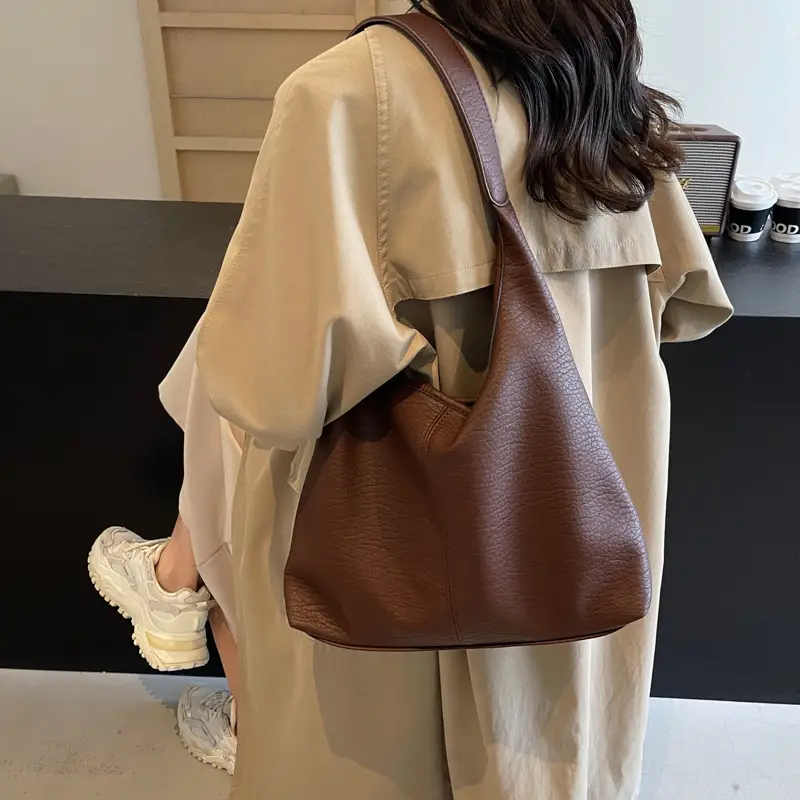 Women Large Capacity Shoulder Bag Tan 2026 - Image 4