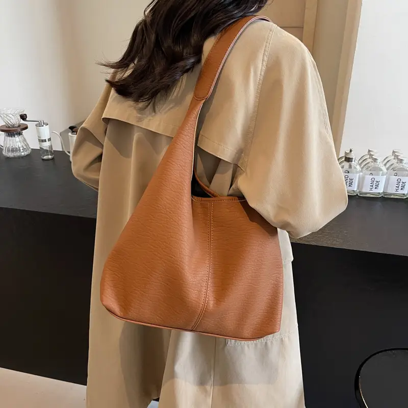 Women Large Capacity Shoulder Bag Tan 2026 - Image 5