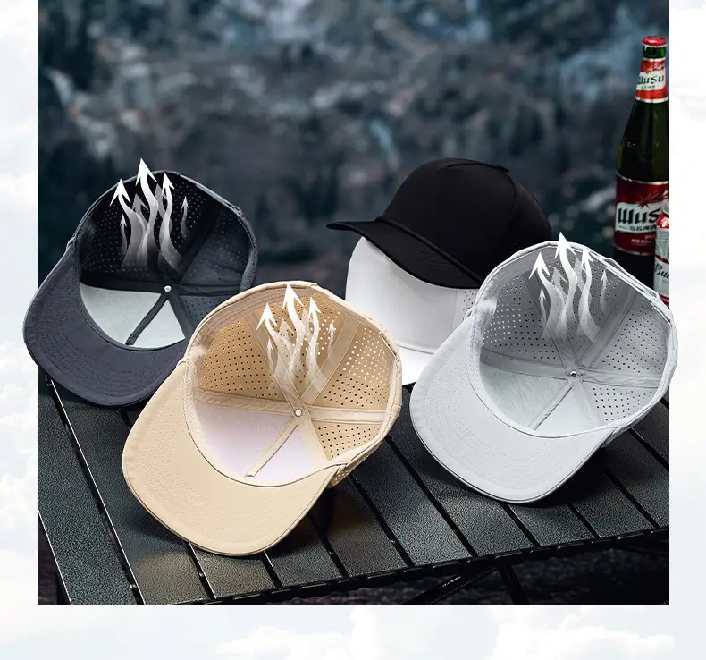Men Water Resistant Navy Cap with Mesh Back — feature 19