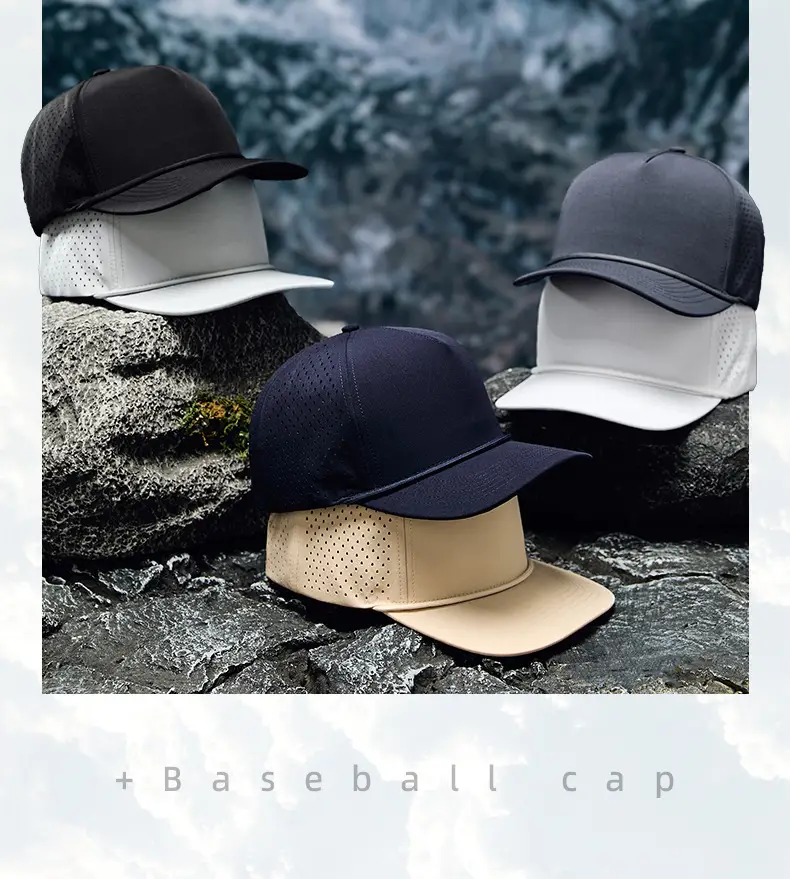 Men Water Resistant Navy Cap with Mesh Back — feature 21