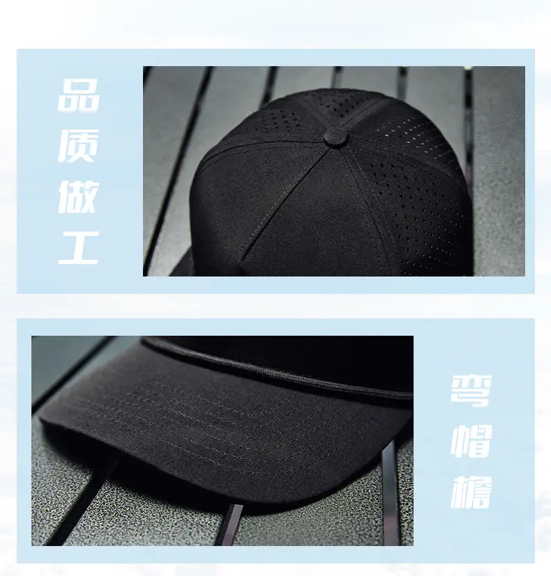 Men Water Resistant Navy Cap with Mesh Back — feature 26