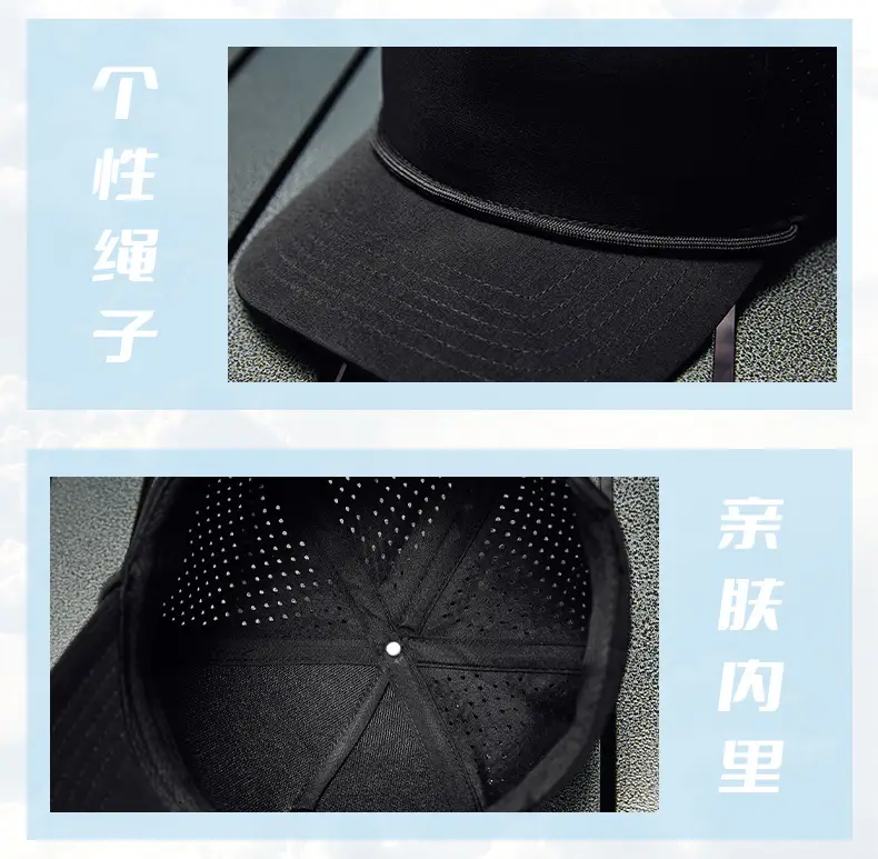 Men Water Resistant Navy Cap with Mesh Back — feature 27