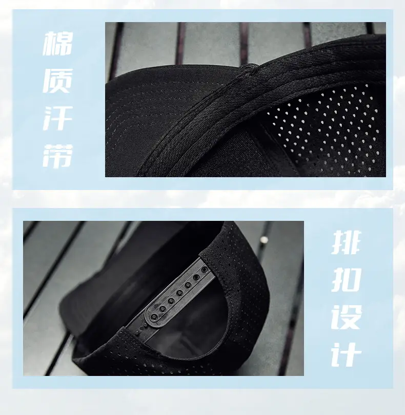 Men Water Resistant Navy Cap with Mesh Back — feature 28