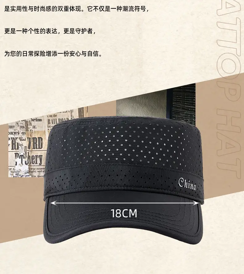 Men UV Cap Black Mesh Perforated 48Hr — feature 20