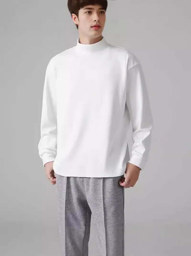 Men's Black Velvet Turtleneck Sweatshirt Set - Image 10