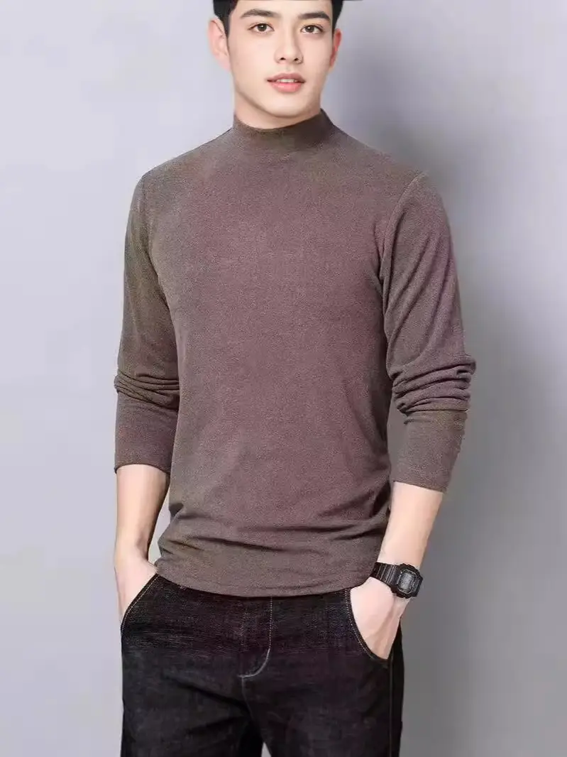 Men's Black Velvet Turtleneck Sweatshirt Set - Image 11