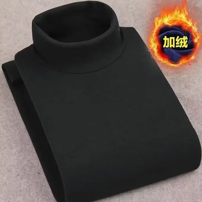 Men's Black Velvet Turtleneck Sweatshirt Set — feature 22