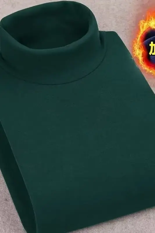 Men's Black Velvet Turtleneck Sweatshirt Set — feature 23