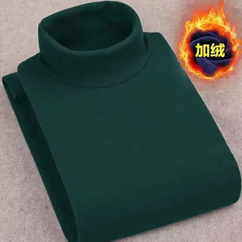 Men's Black Velvet Turtleneck Sweatshirt Set - Image 5
