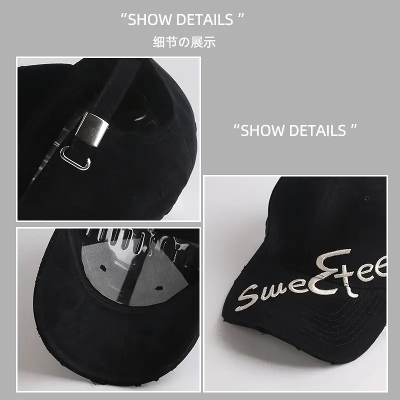 Women's Embroidered Big Head Cap Sunshade All Match - Image 10