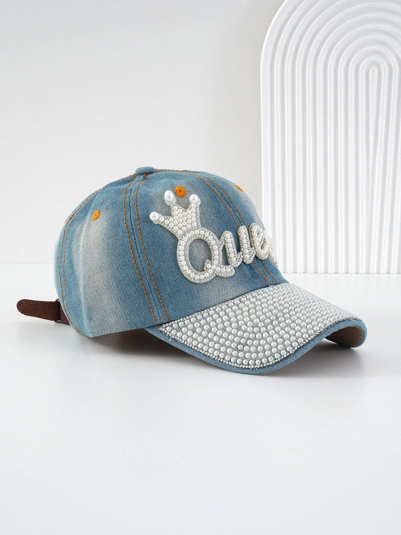Women's Blue Diamond Crown Baseball Cap with Adjustable Strap — feature 2