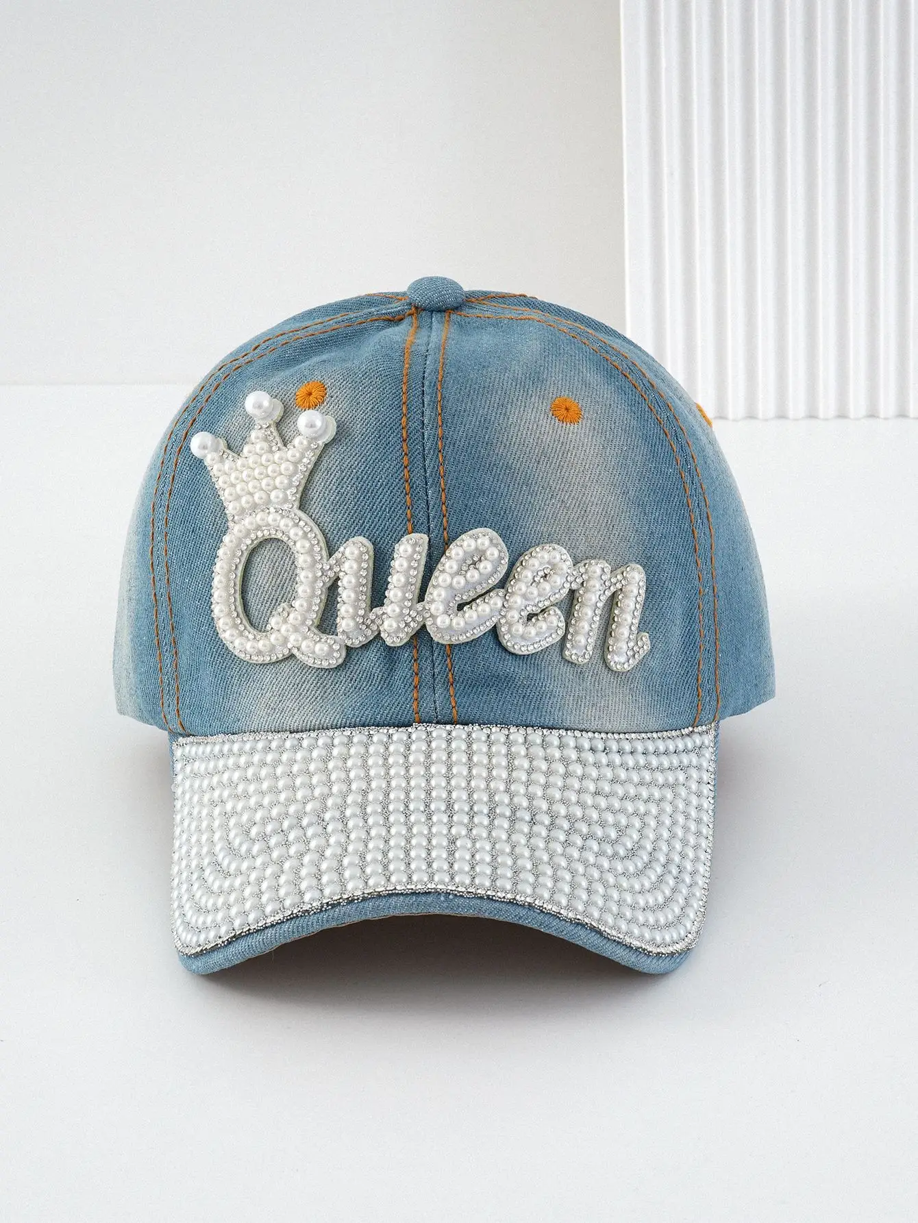 Women's Blue Diamond Crown Baseball Cap with Adjustable Strap — feature 5